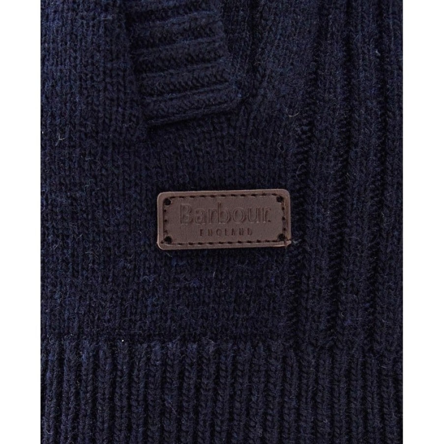 Men'S Barbour | Nelson Essential Full Zip Jumper Mkn1498 - Classic Navy Wool