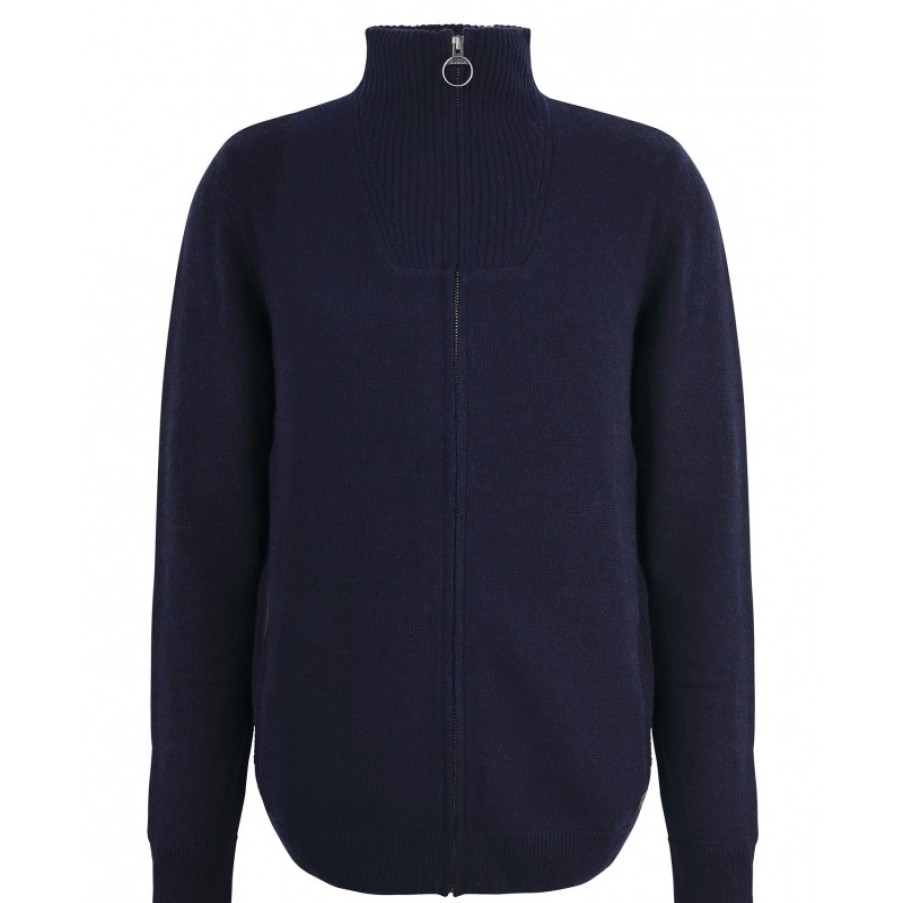 Men'S Barbour | Nelson Essential Full Zip Jumper Mkn1498 - Classic Navy Wool