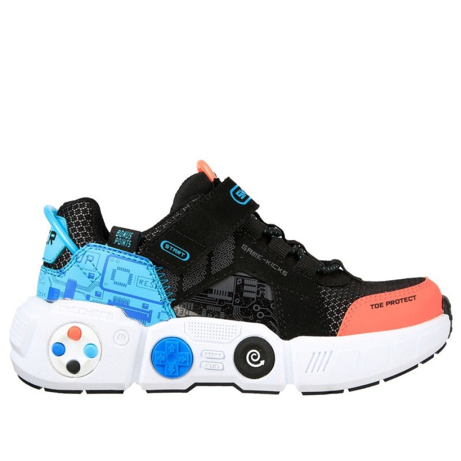 Children'S Skechers Boys Trainers | Game Kicks: Gametronix 402260L Trainers - Black / Multi