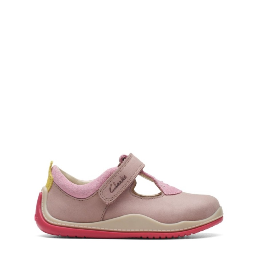 Children'S Clarks Boys Shoes | Noodle Bright Toddler Shoes - Dusty Pink Leather