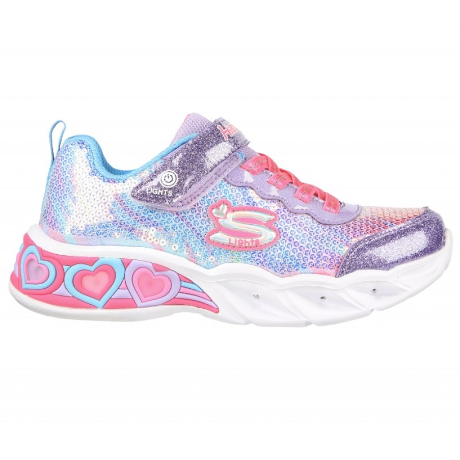 Children'S Skechers Girls Trainers | Sweetheart Lights 302313L Trainers - Purple