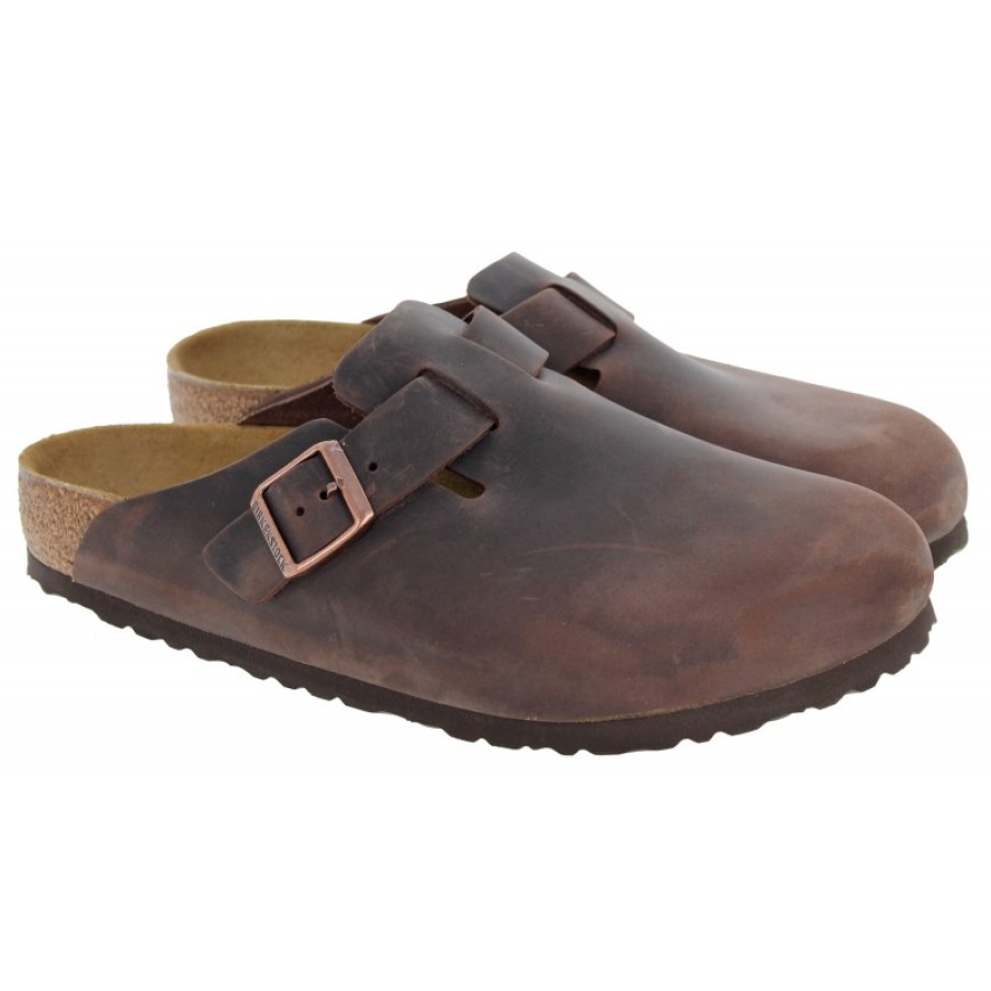 Men'S Birkenstock | Boston 0860131 Clogs - Habana Leather