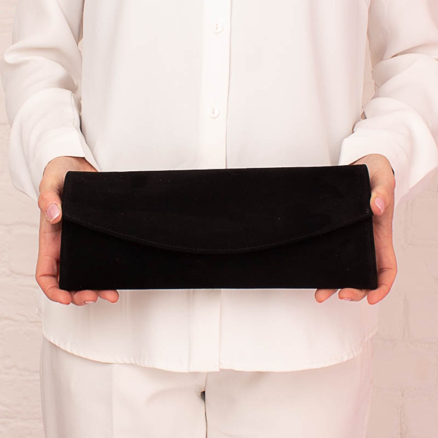 Women'S The Golden Boot | Golden Boot C-53 Clutch Bag - Black Suede