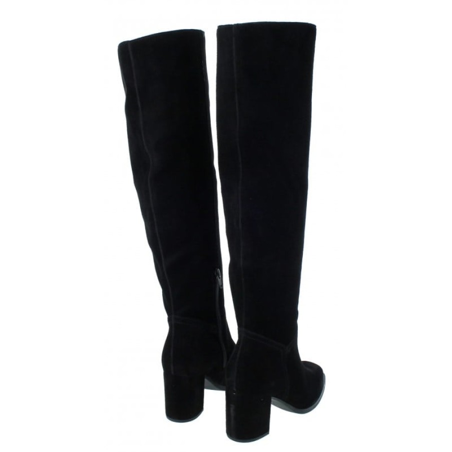 Women'S Gabor | Canna 95.629 Knee High Boots - Black Suede