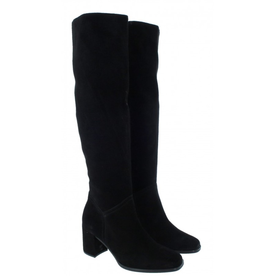 Women'S Gabor | Canna 95.629 Knee High Boots - Black Suede