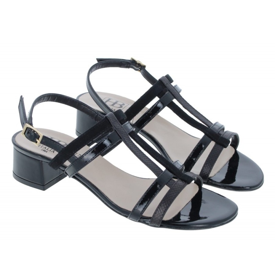 Women'S HB Shoes | Italia B621 Sandals - Black Patent