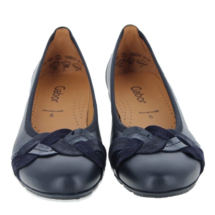 Women'S Gabor | Redhill 24.160 Flat Shoes - Blau Leather