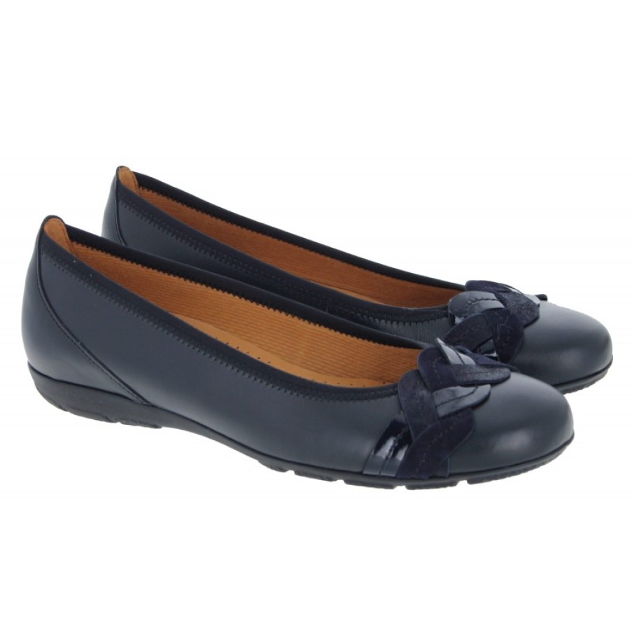 Women'S Gabor | Redhill 24.160 Flat Shoes - Blau Leather