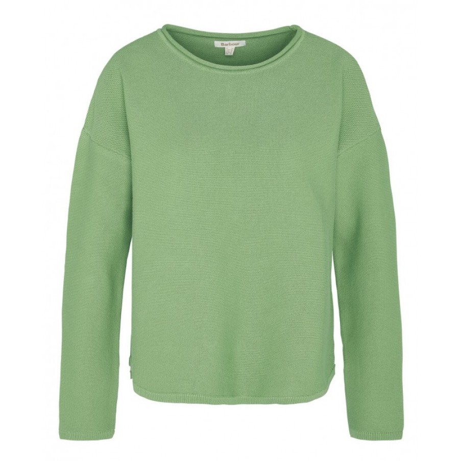 Women'S Barbour | Marine Knitted Jumper Lkn1423 - Green Cotton