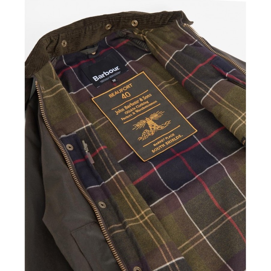 Men'S Barbour | Beaufort 40Th Anniversary Wax Jacket Mwx2254 - Olive