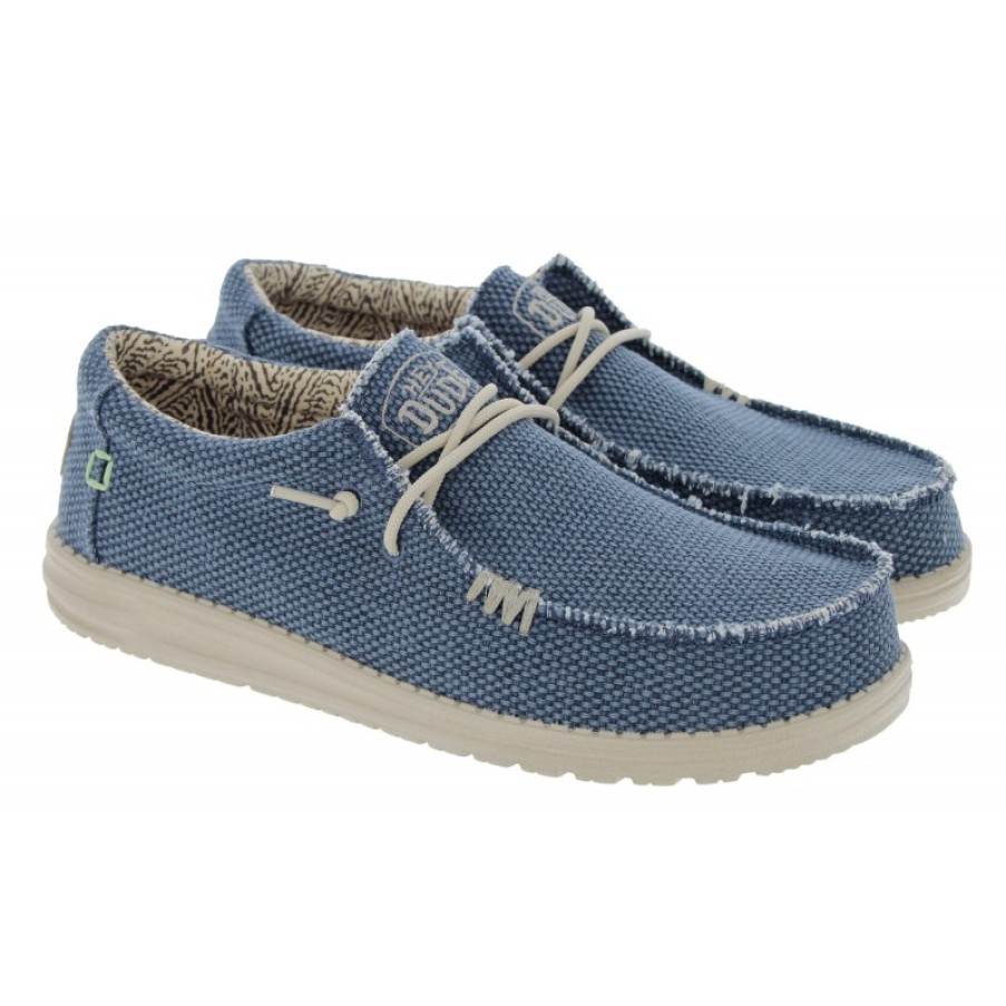 Men'S Hey Dude | Wally Braided D1400034Nm Shoes - Blue Night