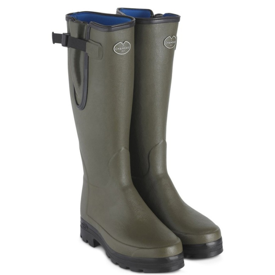 Men'S Le Chameau | Vierzonord Neoprene Mens Wellingtons 1498 - Vert Chameau