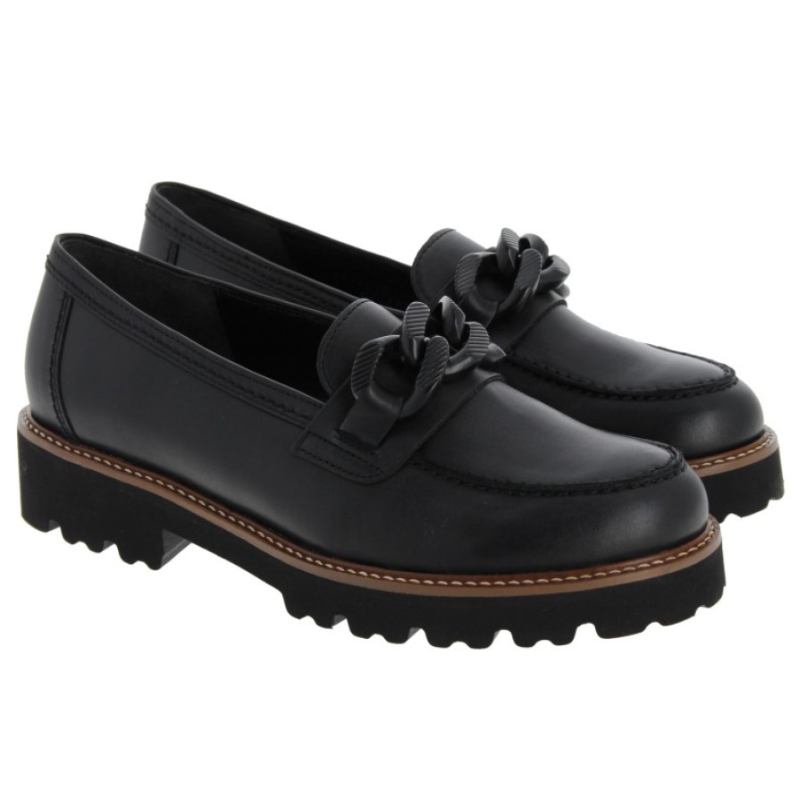 Women'S Gabor | Squeeze 35.240 Loafers - Black Leather