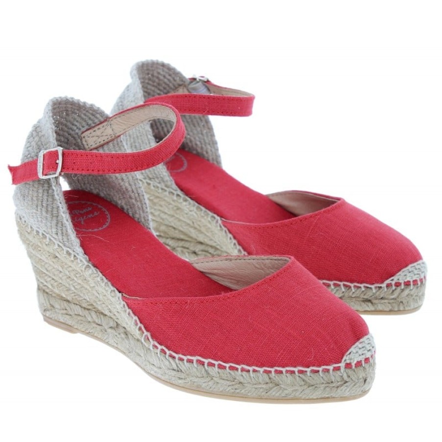 Women'S Toni Pons | Caldes Wedge Espadrilles - Vermell Linen