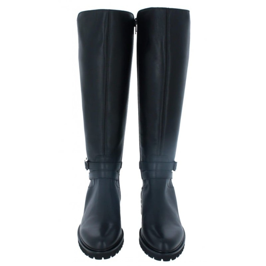 Women'S Gabor | Cable 71.628 Knee High Boots - Schwarz Leather