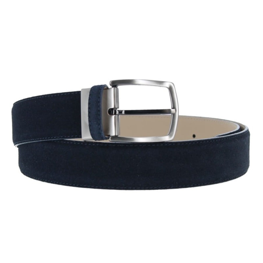 Men'S The Golden Boot | Golden Boot 11231 Belt - Navy Suede