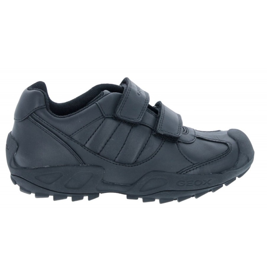 Children'S Geox Boys School Shoes | New Savage Boy J841Vb School Shoes - Black Leather